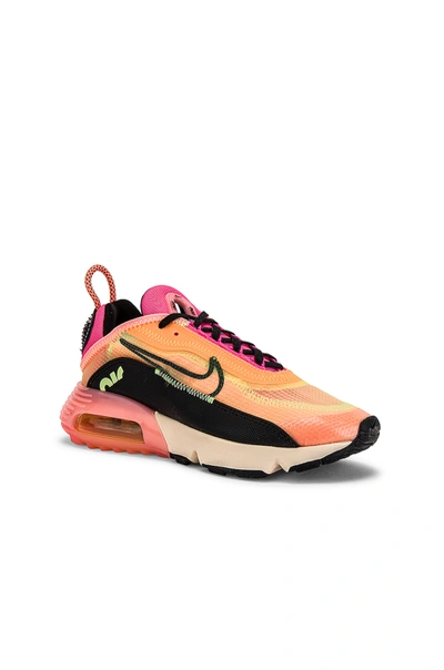 Nike Air Max 2090 Sneaker In Orange And Pink In Barley Volt  Black Atomic Pink  Pink Glo