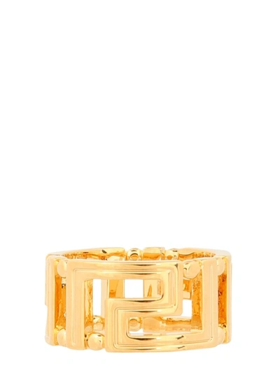 Shop Versace Greek Ring In Gold