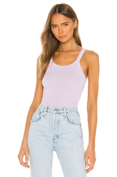 Shop Re/done X Hanes Ribbed Tank In Lilac
