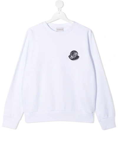 Shop Moncler Logo-embellished Sweatshirt In White