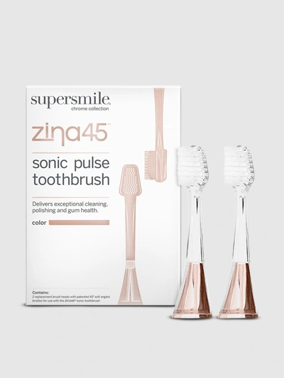 Shop Supersmile Zina45™ Sonic Pulse Toothbrush Replacement Heads In Gold