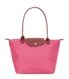 Longchamp Le Pliage Leather-trim Shoulder Bag In Malabar Pink