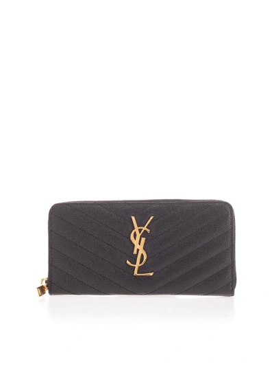 Shop Saint Laurent Zipped Wallet In Black