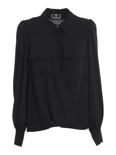 Shop Elisabetta Franchi Georgette Shirt In Black