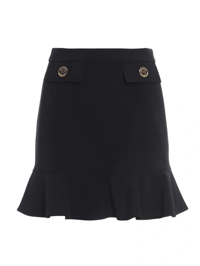 Shop Elisabetta Franchi Crêpe Effect Miniskirt In Black