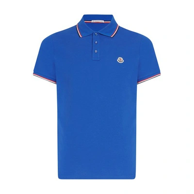 Shop Moncler Short-sleeved Polo In Blue