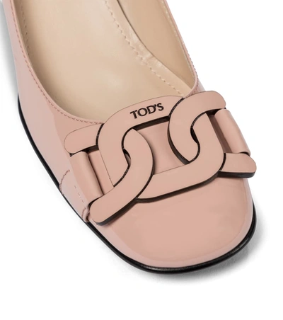 Shop Tod's Slide Patent Leather Pumps In Pink