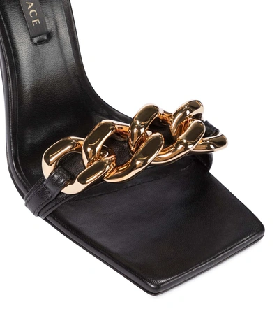 Shop Versace Medusa Chain Leather Sandals In Black
