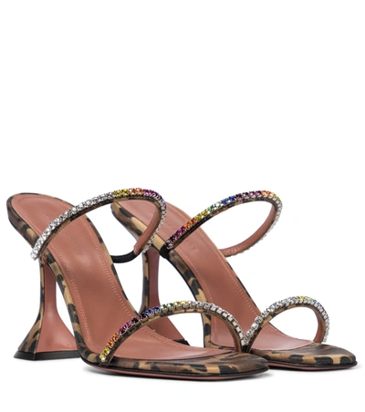 Shop Amina Muaddi Gilda Embellished Sandals In Multicoloured