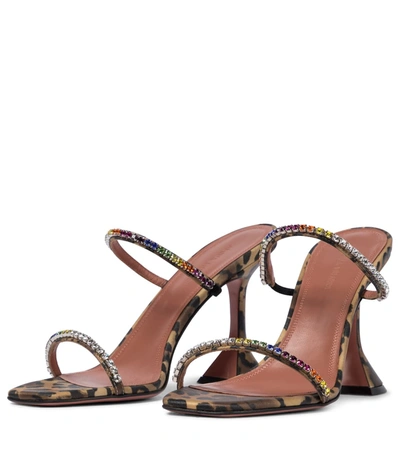 Shop Amina Muaddi Gilda Embellished Sandals In Multicoloured