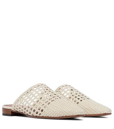 Shop Souliers Martinez Espalmador Leather Slippers In Beige