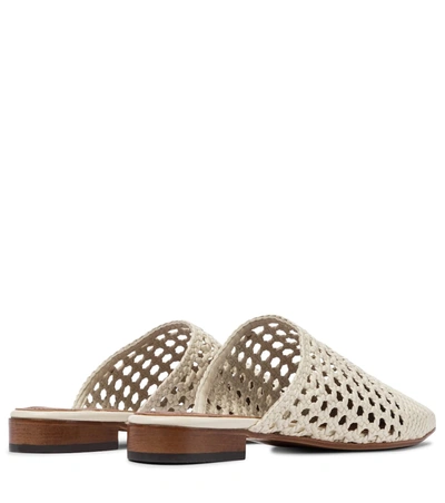 Shop Souliers Martinez Espalmador Leather Slippers In Beige