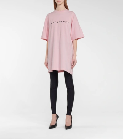 Shop Vetements Friendly Logo Cotton-jersey T-shirt In Pink