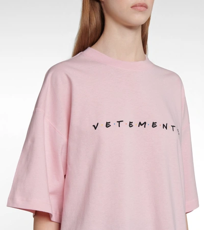 Shop Vetements Friendly Logo Cotton-jersey T-shirt In Pink