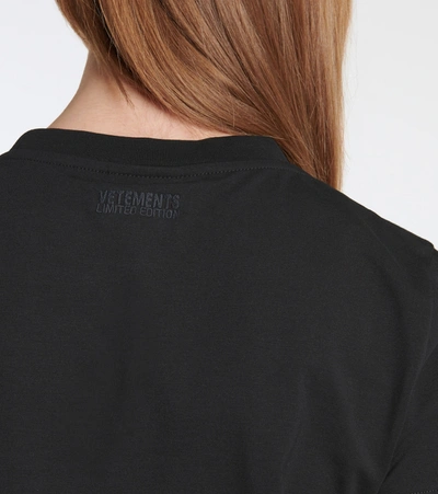 Shop Vetements Logo Stretch Cotton-jersey T-shirt In Black