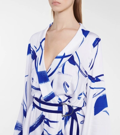 Shop Galvan Cabana Printed Crêpe Playsuit In Blue