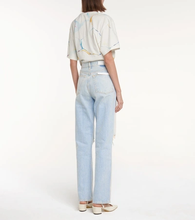 Re/done Loose High-rise Straight Jeans In Blue