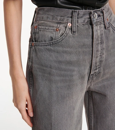 Shop Re/done 90s Loose High-rise Straight Jeans In Grey