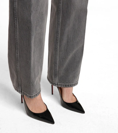 Shop Re/done 90s Loose High-rise Straight Jeans In Grey