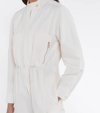 Shop Stella Mccartney Alessia Cotton And Linen-blend Jumpsuit In White