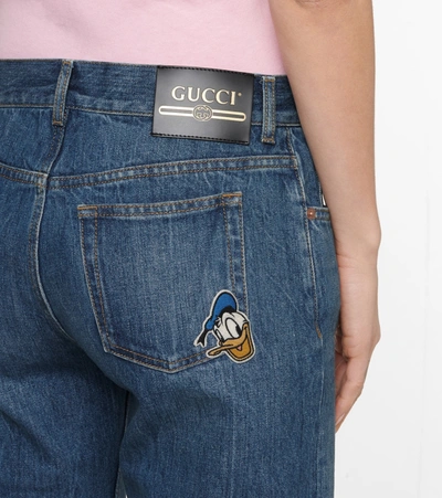 Shop Gucci X Disney® Mid-rise Straight-leg Jeans In Blue