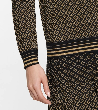 Shop Gucci Gg Jacquard Wool-blend Sweater In Gold