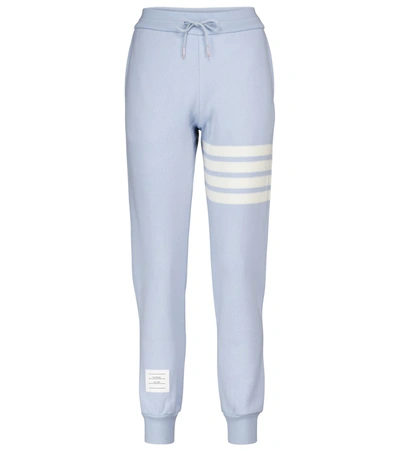Thom Browne Double Face Cashmere Engineered 4 Bar Stripe Sweatpants In Blue