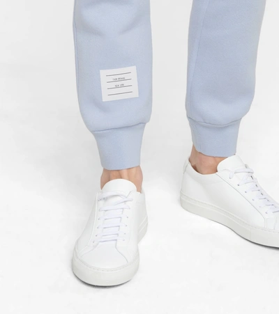 Thom Browne Double Face Cashmere Engineered 4 Bar Stripe Sweatpants In Blue