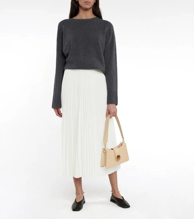 Shop Co Essentials Pleated Midi Skirt In White