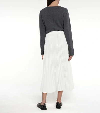 Shop Co Essentials Pleated Midi Skirt In White