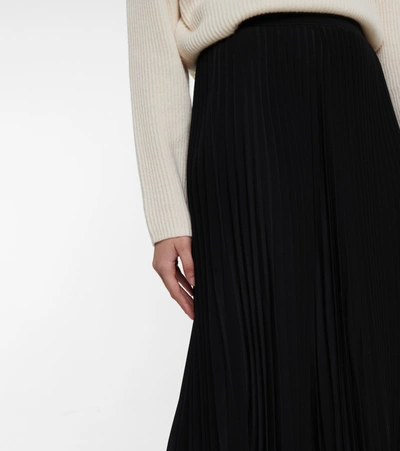 Shop Co Essentials Pleated Midi Skirt In Black