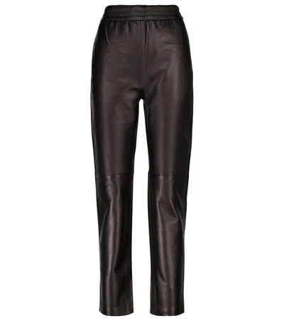 Shop Co Essentials Leather Pants In Black