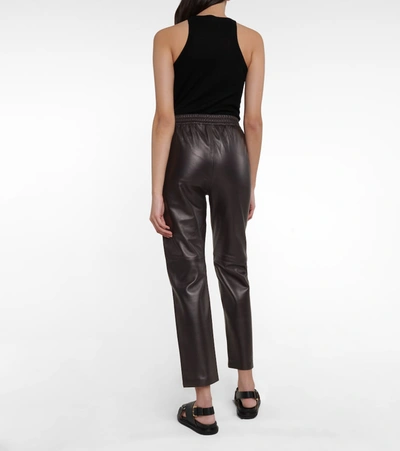 Shop Co Essentials Leather Pants In Black