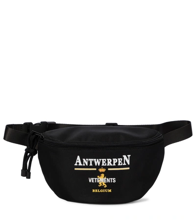 Shop Vetements Antwerp Logo Belt Bag In Black