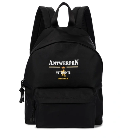 Shop Vetements Antwerp Logo Backpack In Black