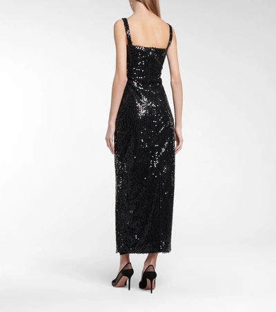 Shop Emilia Wickstead Bassett Sequined Sheath Dress In Black