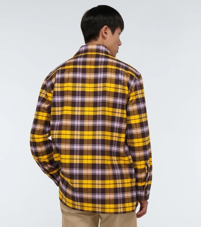 Shop Acne Studios Salak Checked Face Flannel Shirt In Yellow