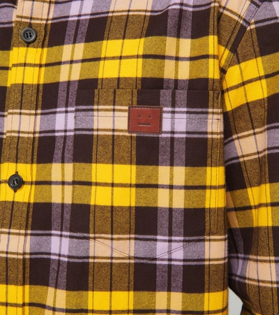 Shop Acne Studios Salak Checked Face Flannel Shirt In Yellow