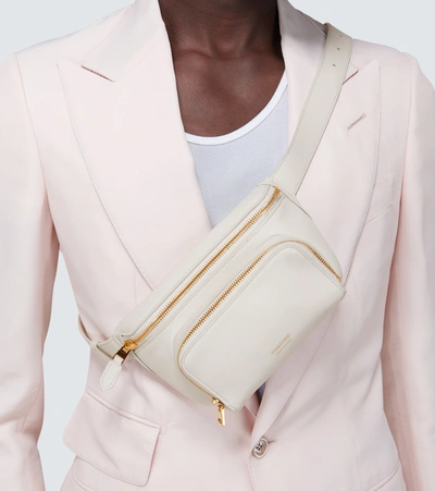 Shop Tom Ford Leather Belt Bag In White