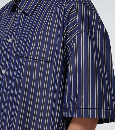 Shop Balenciaga Short-sleeved Striped Shirt In Blue