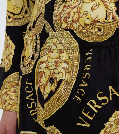 Shop Versace Medusa Amplified Silk Twill Pants In Multicoloured