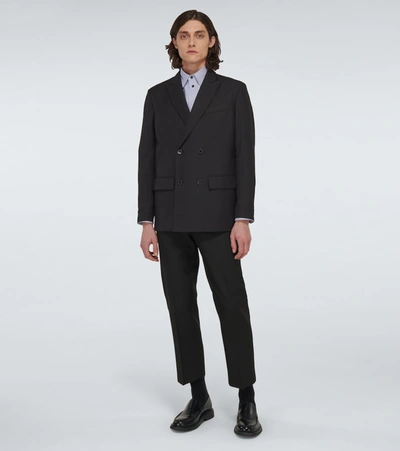 Valentino Double-breasted Blazer In Black