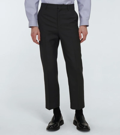 Shop Valentino Straight-fit Pants With Embroidery In Black