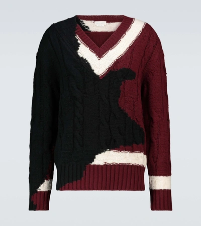 Shop Alexander Mcqueen Intarsia Wool Sweater In Multicoloured