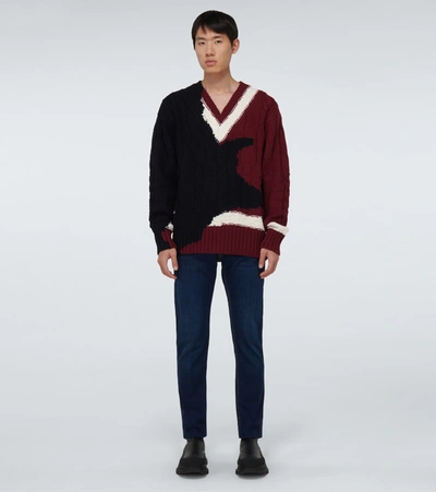 Shop Alexander Mcqueen Intarsia Wool Sweater In Multicoloured
