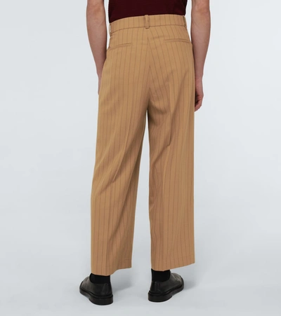 Shop Nanushka Dima Striped Tailored Pants In Beige