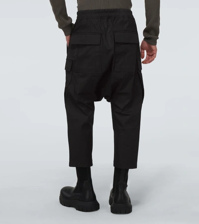 Shop Rick Owens Cargo Cropped Drawstring Pants In Black
