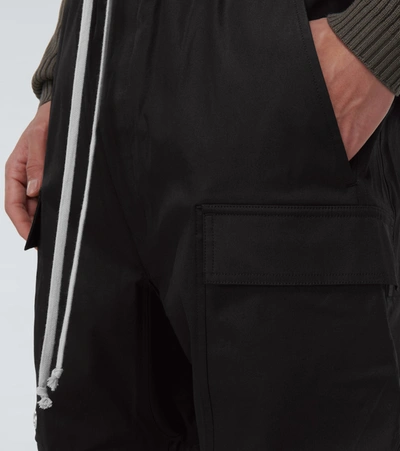 Shop Rick Owens Cargo Cropped Drawstring Pants In Black