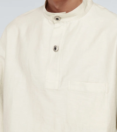 Lemaire Mock Neck Long-sleeved Shirt In 011 Silver Birch | ModeSens