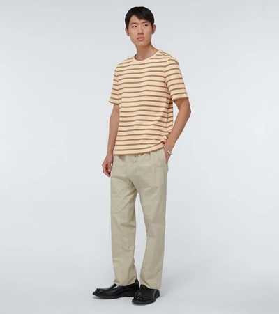 Shop Jil Sander Short-sleeved Striped T-shirt In Beige